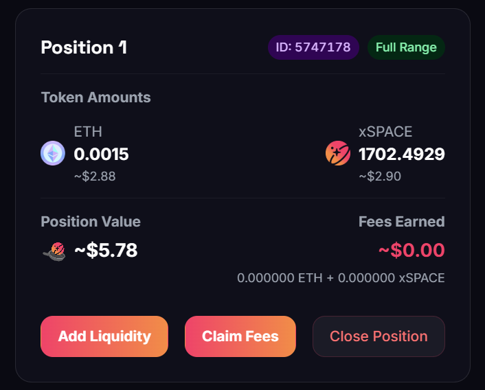 An xSPACE / ETH position on Base