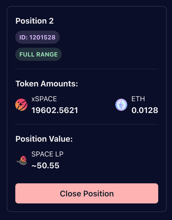 An xSPACE / ETH position on Ethereum