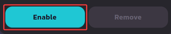 The Enable button on the PancakeSwap remove-liquidity page