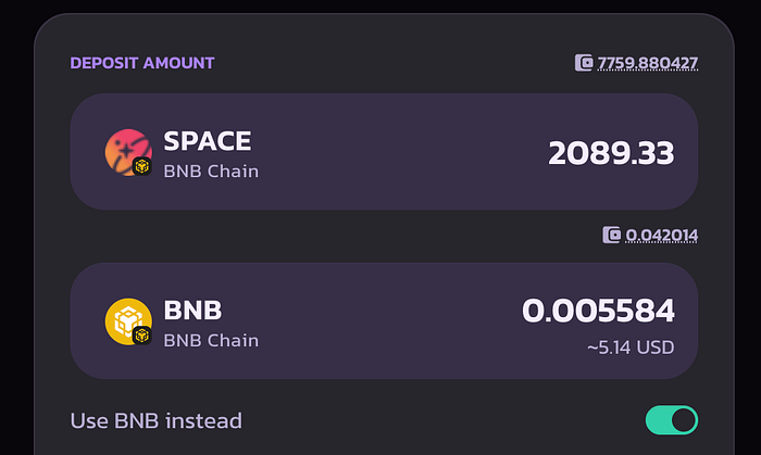 Amount fields filled in on PancakeSwap V2