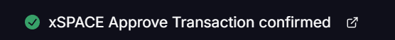 xSPACE approval transaction confirmed notification