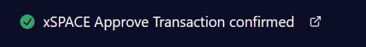 xSPACE approval transaction confirmed notification